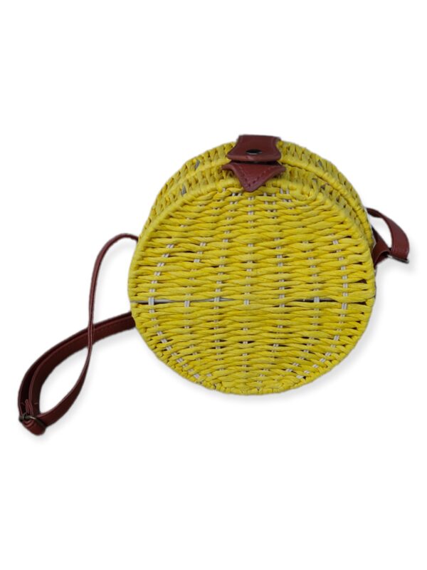 Γυναικεία Τσάντα Rattan Κίτρινη