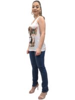 T-SHIRT ΑΜΑΝΙΚΟ SANDRA FELLINI ΑΣΠΡΟ