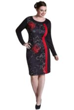 Φόρεμα Lady XL Floral Μαύρο