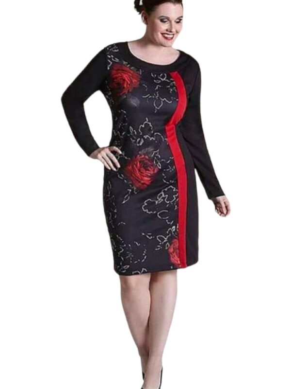 Φόρεμα Lady XL Floral Μαύρο