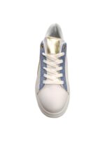 Γυναικείο Sneaker Λευκο με ρίγες ροζ-μπεζ