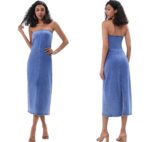Γυναικείο strapless τζιν φόρεμα