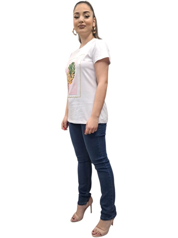 Γυναικείο T-shirt με σχέδιο και διακοσμητικές πέτρες