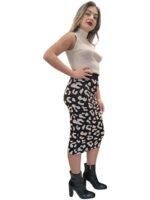 Φούστα midi Leopard print σε μαύρο χρώμα
