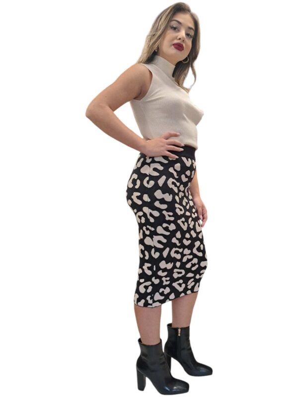 Φούστα midi Leopard print σε μαύρο χρώμα
