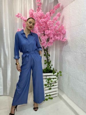 Σετ Τζιν Πουκάμισο & Παντελόνα σε Σκούρο Μπλε – ΜΠΛΕ ΣΚΟΥΡΟ, S