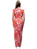 Maxi Floral Φόρεμα με Δέσιμο στο Στήθος – ΚΟΚΚΙΝΟ, One Size