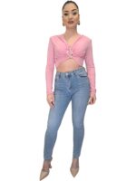 Cropped Τοπ με Χρυσή Μεταλλική Δέστρα – ΑΣΠΡΟ, One Size