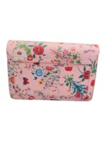 Τσάντα Ώμου με Floral Print Καπάκι και Μεταλλικό Κούμπωμα – Ροζ & Γαλάζιο – ΓΑΛΑΖΙΟ