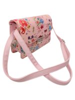 Τσάντα Ώμου με Floral Print Καπάκι και Μεταλλικό Κούμπωμα – Ροζ & Γαλάζιο – ΓΑΛΑΖΙΟ