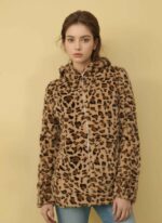 Γυναικείο Γούνινο Μπουφάν με Κουκούλα και Animal Print – ΚΑΦΕ ΛΕΟΠΑΡ, S