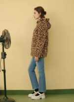 Γυναικείο Γούνινο Μπουφάν με Κουκούλα και Animal Print – ΚΑΦΕ ΛΕΟΠΑΡ, S