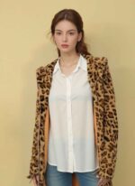 Γυναικείο Γούνινο Μπουφάν με Κουκούλα και Animal Print – ΚΑΦΕ ΛΕΟΠΑΡ, S